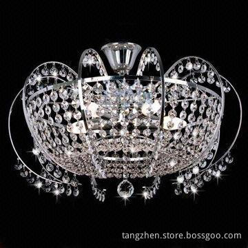 European simple round crystal ceiling light with 110 to 220V voltage